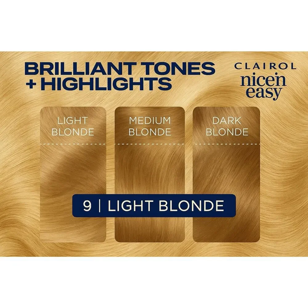 Clairol - Nice'n Easy - Permanent Hair Dye - (9) Light Blonde Hair Color TDR